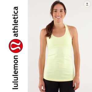 Lululemon racerback yellow striped tank top